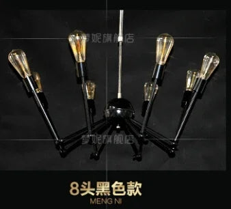 Adjustable industrial spider retro pendant light in iron - vue 9 sur 11