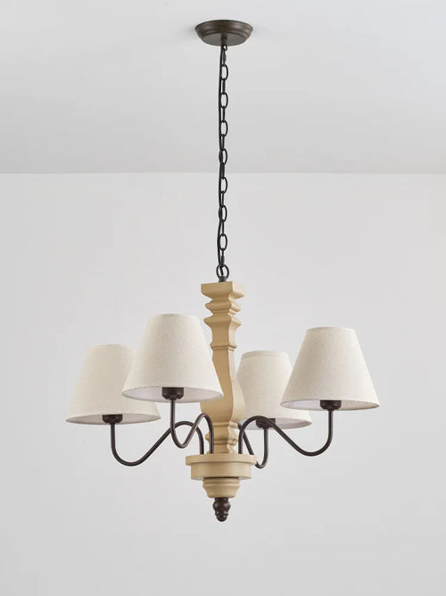 Retro wooden chandelier for elegant vintage lighting - vue 3 sur 7