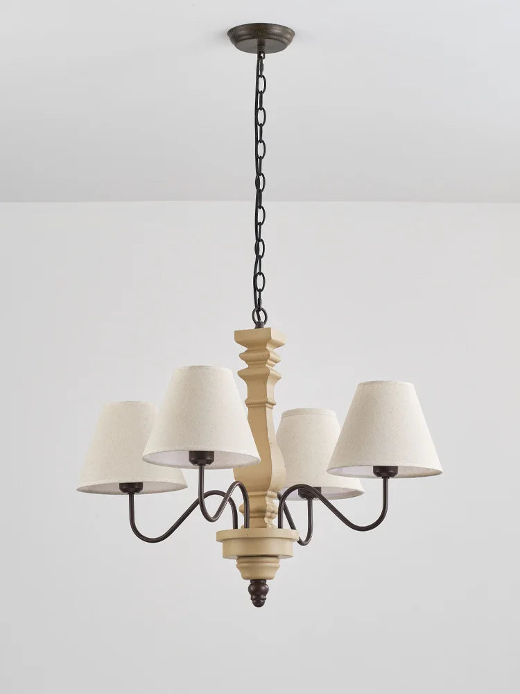 Retro wooden chandelier for elegant vintage lighting - vue 3 sur 7