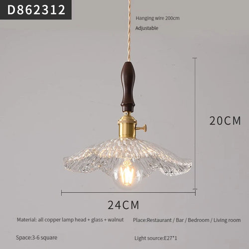 Modern brass and glass pendant light for interiors - vue 12 sur 30
