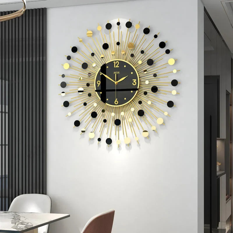 luxury creative design silent wall clock for modern decoration