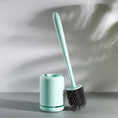 Toilet cleaning brush with wall mount and storage