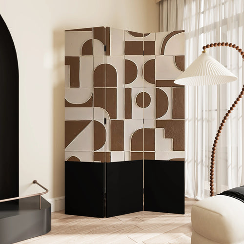 Folding and moving screen partitions into modern and minimalist living rooms, covering bedrooms - vue 4 sur 6