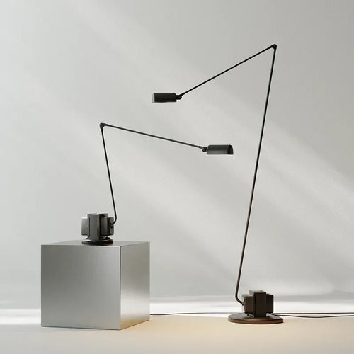 Modern Italian design floor lamp with adjustable swing arm