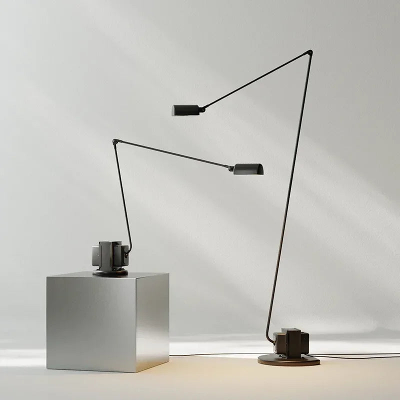 Modern Italian design floor lamp with adjustable swing arm