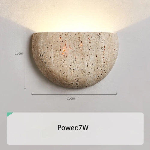 Medieval style retro LED wall lamp in natural stone - vue 6 sur 6
