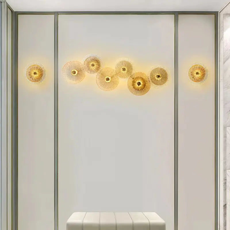 Modern luxury lotus leaf glass wall light - vue 4 sur 10