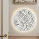 Retro circular white glass shade wall light