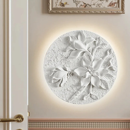 Retro circular white glass shade wall light - vue 3 sur 12