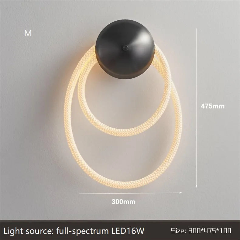 Minimalist LED wall light in flexible woven silicone fibre - vue 13 sur 18
