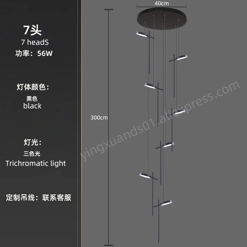 Modern acrylic pendant chandelier with creative 2023 LED design - vue 9 sur 17