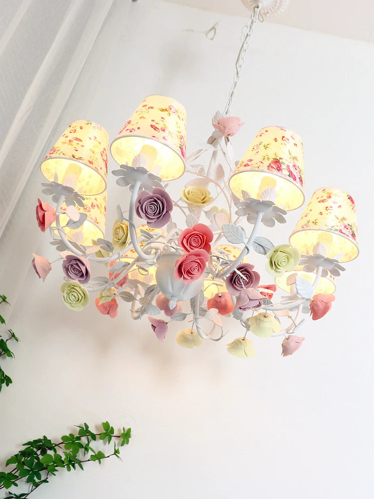 Nordic retro style ceramic LED chandelier for elegant lighting
