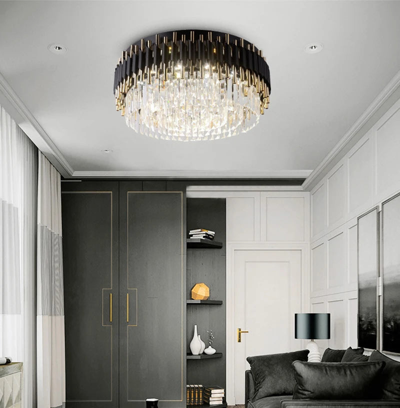 Luxury modern crystal LED chandelier decorative lighting - vue 3 sur 9