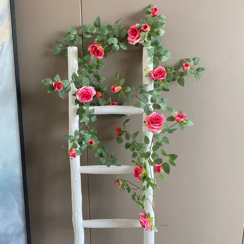 Artificial silk roses for indoor and outdoor decoration