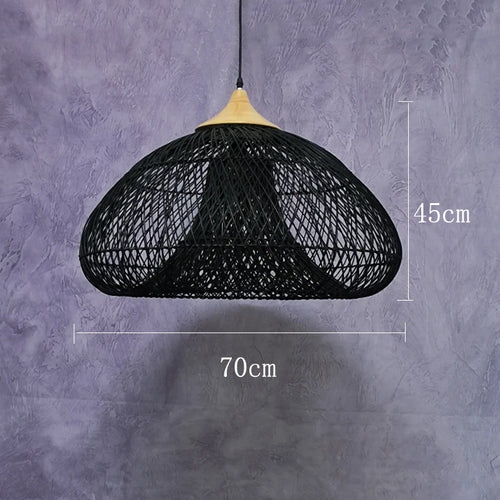 Southeast Asian vintage rattan pendant light high quality for dining room, restaurant, kitchen, or loft - vue 25 sur 27