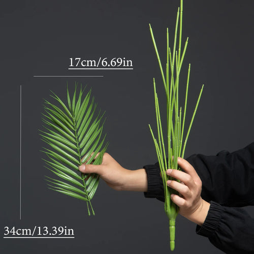Large artificial plants palm, monstera and fern garden decoration - vue 3 sur 7