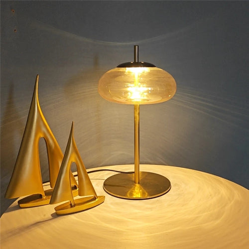 Minimalist glass designer floor lamp for modern interiors - vue 4 sur 8