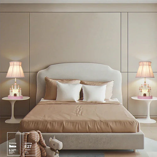 Modern princess castle table lamp for children's bedroom - vue 4 sur 8