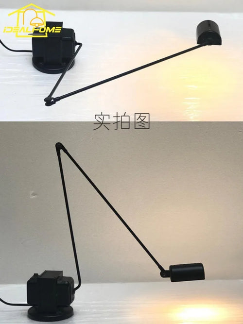 Italian design dimmable motor floor lamp with adjustable swing arm - vue 5 sur 16