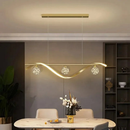 Modern minimalist LED glass chandelier for restaurant - vue 2 sur 8