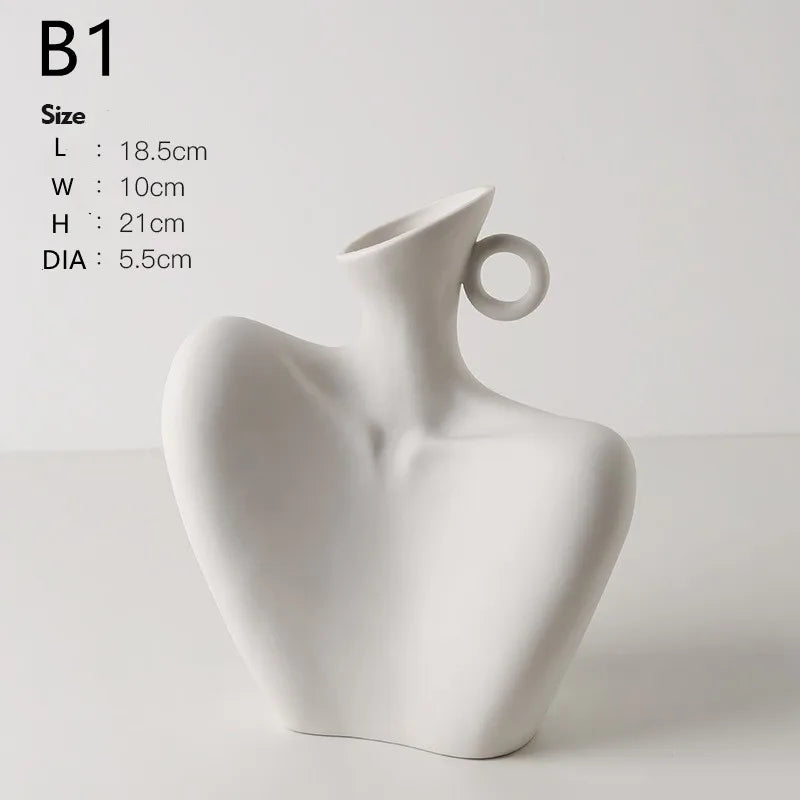 creative ceramic human vase for modern decoration - vue 7 sur 10
