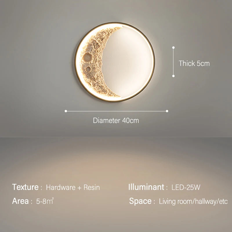 Creative crescent moon modern decorative wall light