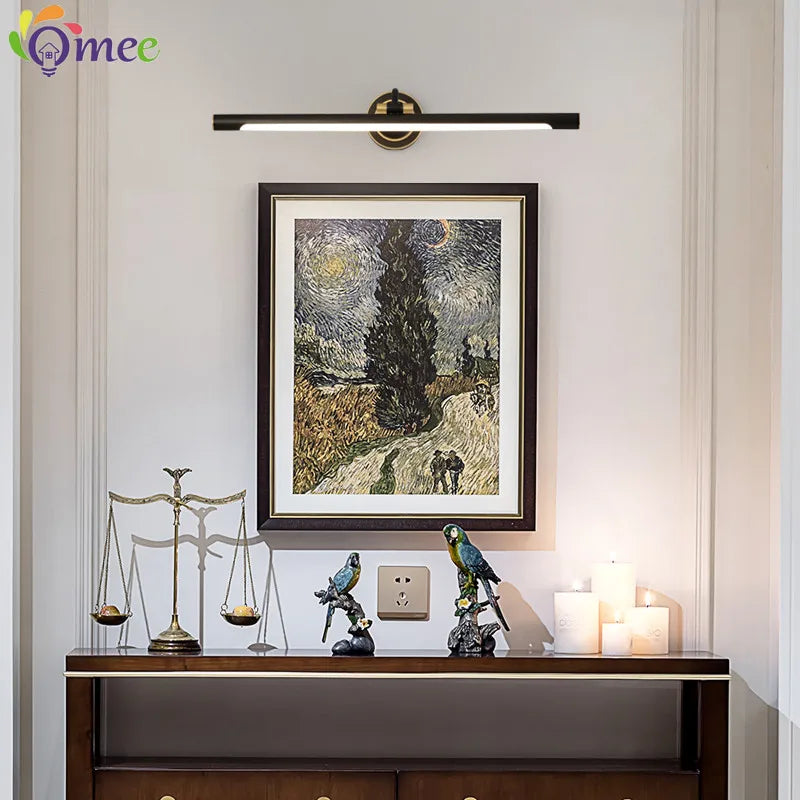 American LED bathroom wall light black bronze vanity lamp modern indoor lighting - vue 3 sur 11