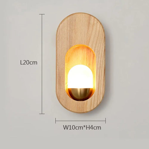 Nordic decorative LED wooden wall light - vue 6 sur 9