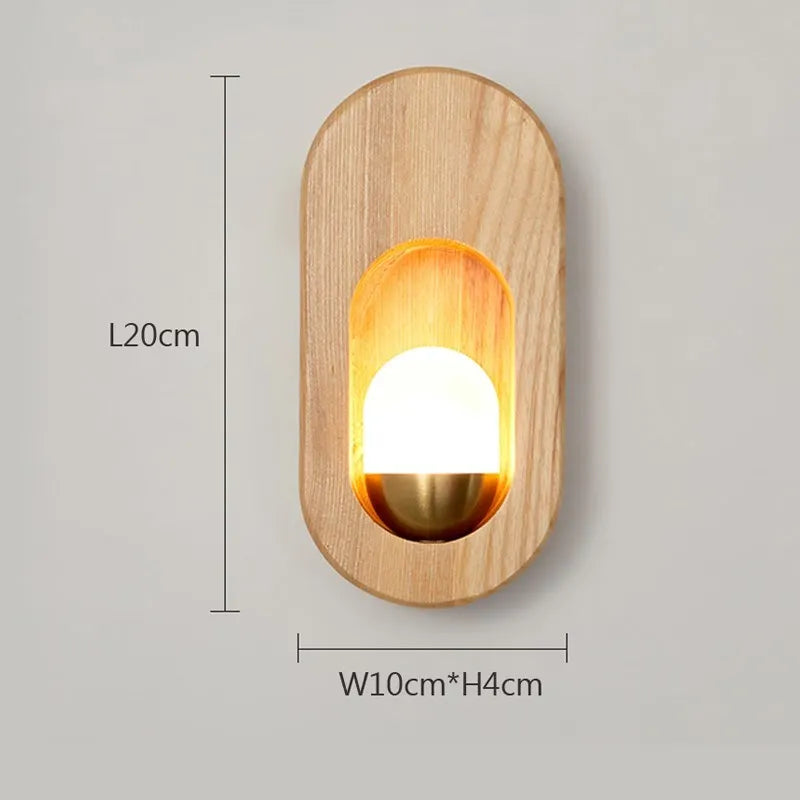 Nordic decorative LED wooden wall light - vue 5 sur 9