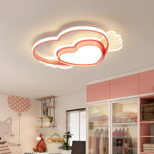 romantic heart-shaped ceiling light for little girl - vue 2 sur 11