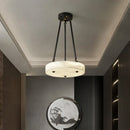 Modern minimalist retro marble and copper LED chandelier