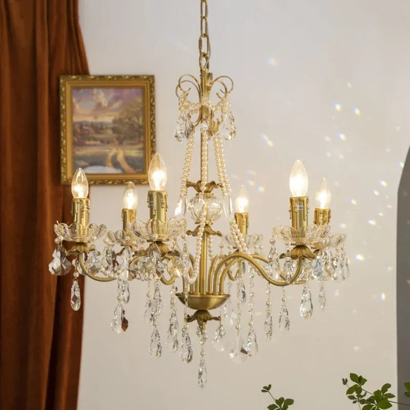 Luxury crystal chandelier with LED candle simulation