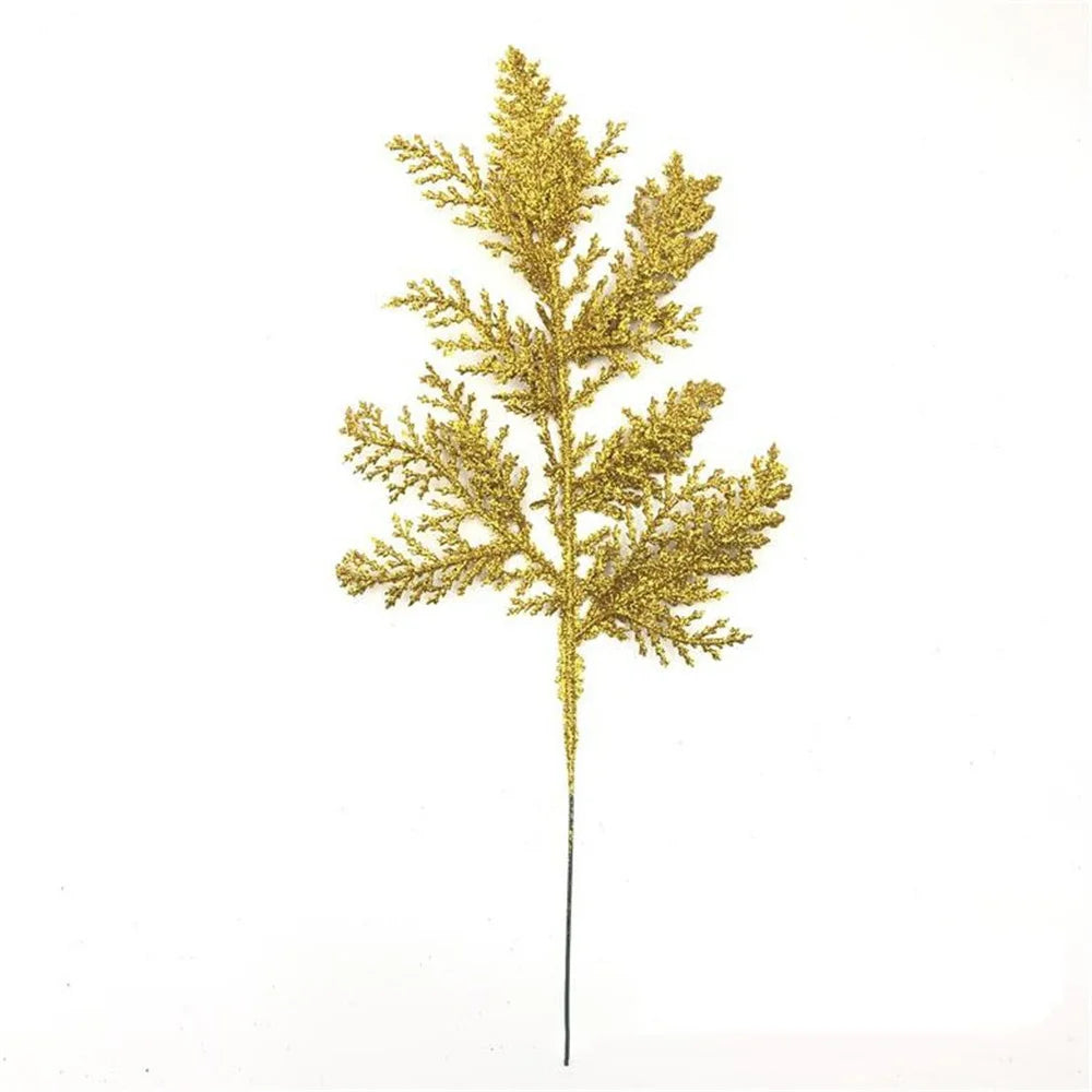 Christmas pine leaves glitter for DIY wreath and tree decoration - vue 11 sur 17