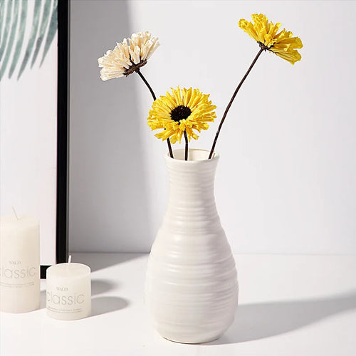 Nordic plastic vase for flowers modern home decoration - vue 5 sur 12