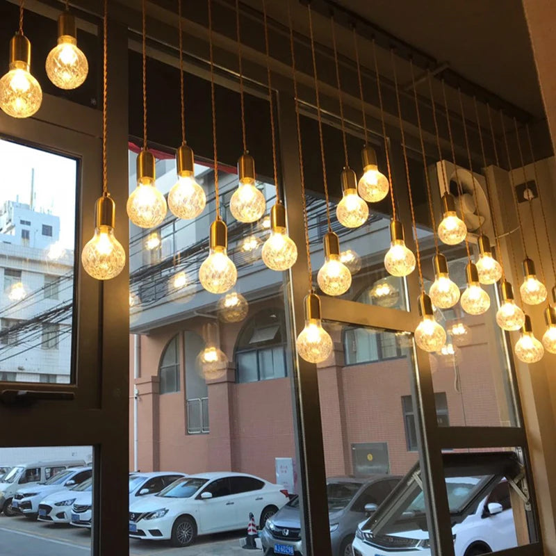 Elegant glass chandelier for restaurant and bar