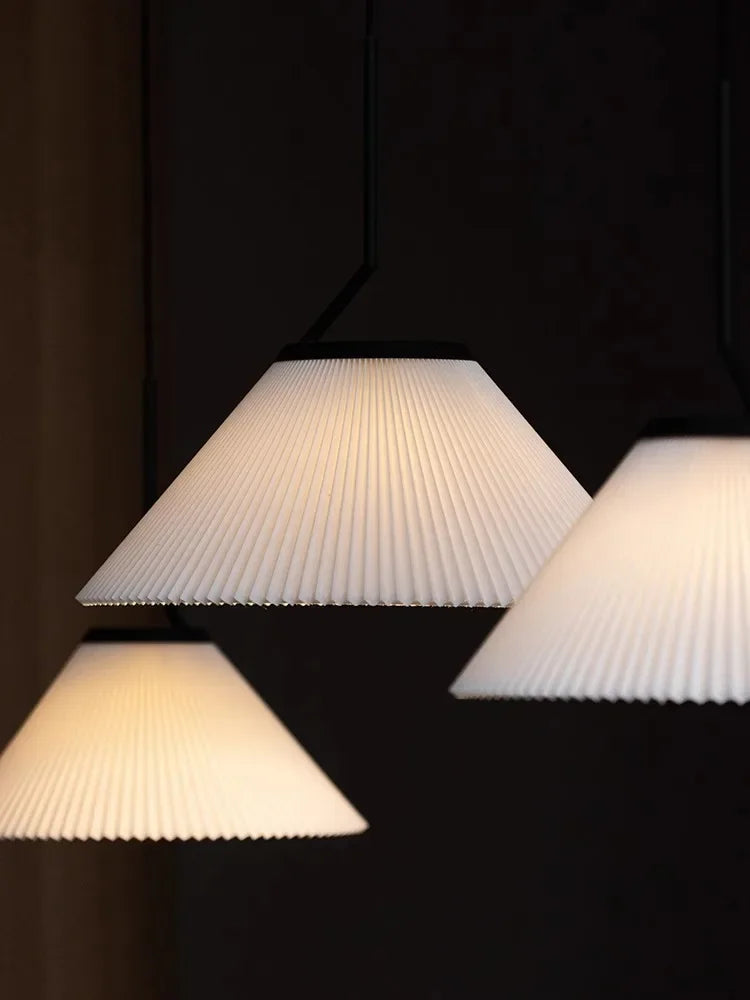 Nordic pleated cream LED pendant light for living room, kitchen, restaurant, loft, home decoration