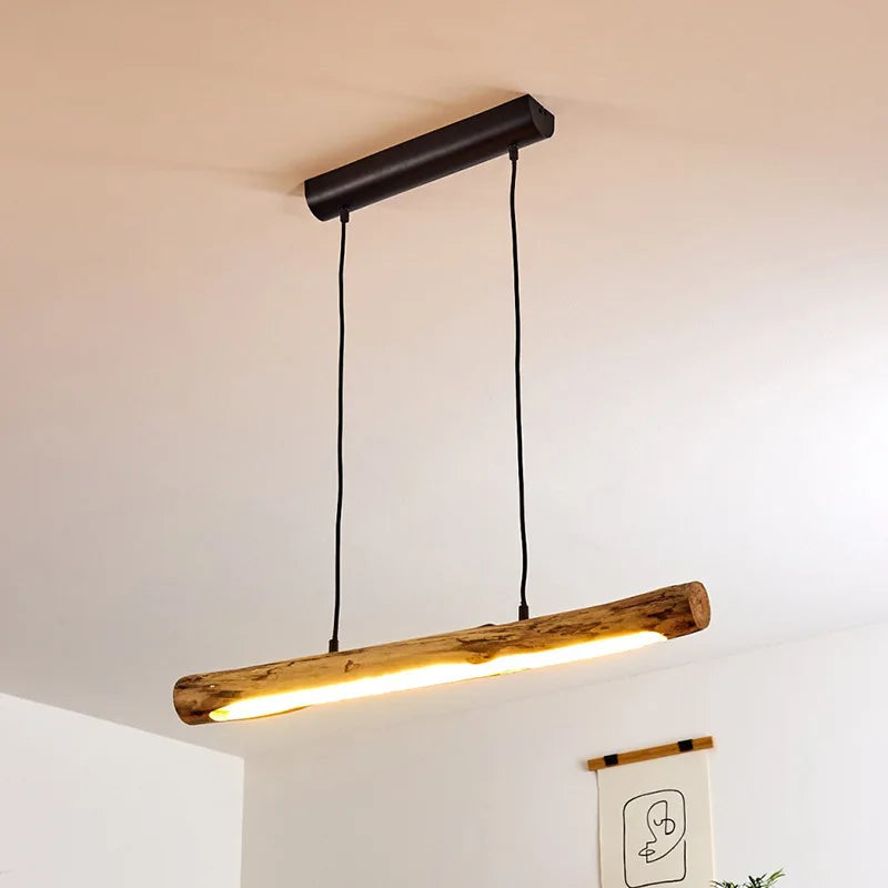 Minimalist wooden pendant light - vue 5 sur 5
