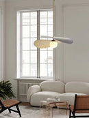 Modern metal and glass pendant light with artistic design