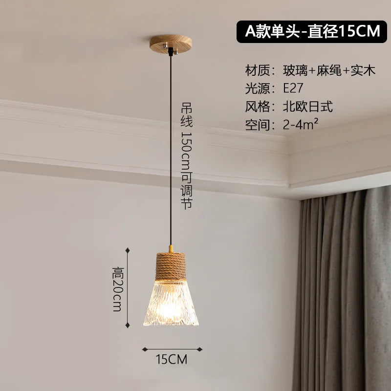 Nordic Japanese three-head creative design indoor pendant light - vue 9 sur 13