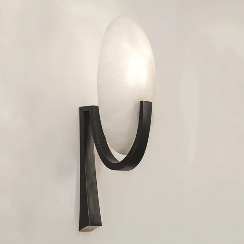 Nordic luxury copper and marble wall light
