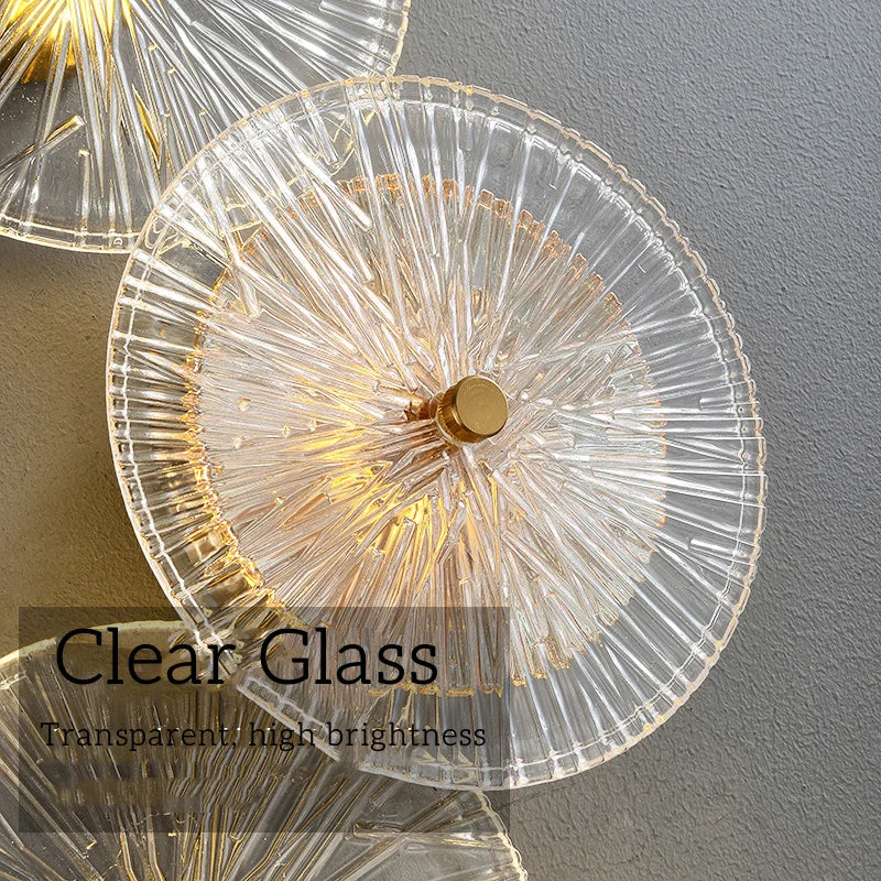 Modern luxury lotus leaf glass wall light - vue 5 sur 10