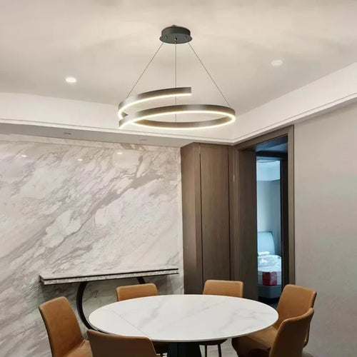 Aluminium spiral LED chandelier for home decor - vue 3 sur 12