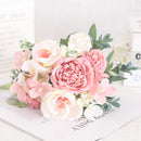 Artificial silk peony and hydrangea bouquet for wedding and home decoration