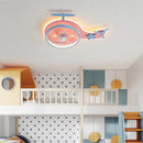 Nordic LED ceiling light with fan adjustable airplane child remote control