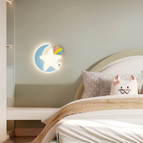 children's designer princess star wall light for bedroom - vue 5 sur 10