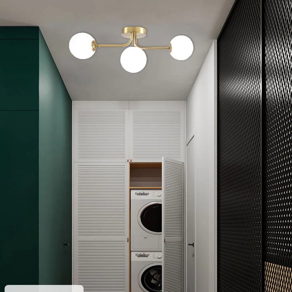 Simple acrylic ball ceiling light for multiple spaces - vue 3 sur 9