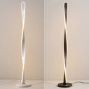 Modern dimmable spiral floor lamp in aluminium and acrylic