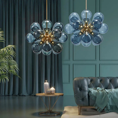 Modern glass designer pendant light for interior decoration - vue 6 sur 11