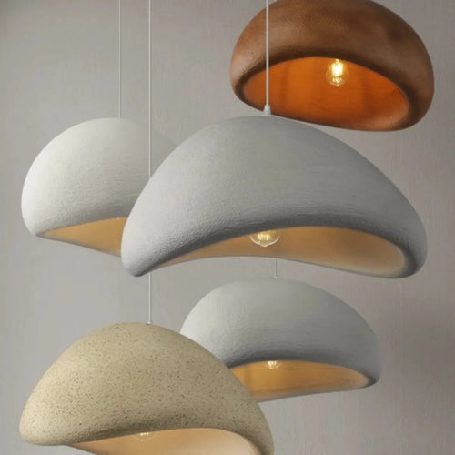 Japanese wabi-sabi pendant light, simple design for interiors - vue 7 sur 30