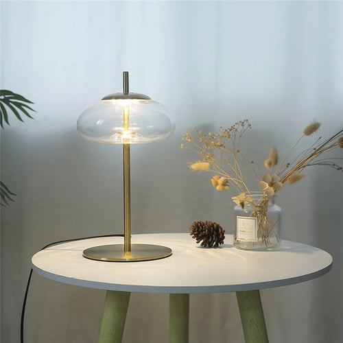Minimalist glass designer floor lamp for modern interiors - vue 5 sur 8